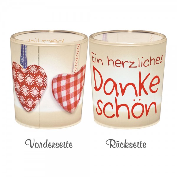 Windlicht "Dankeschön" inkl. Teelicht