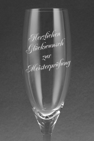 Sektglas mit textgravur 