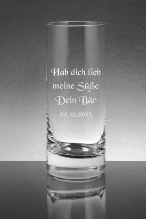 glas mit gravur