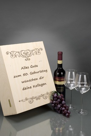 3er Rotwein-Set [DAILY] mit Gravur