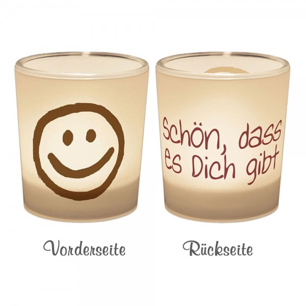 Windlicht "Smilie" ☺ inkl. Teelicht
