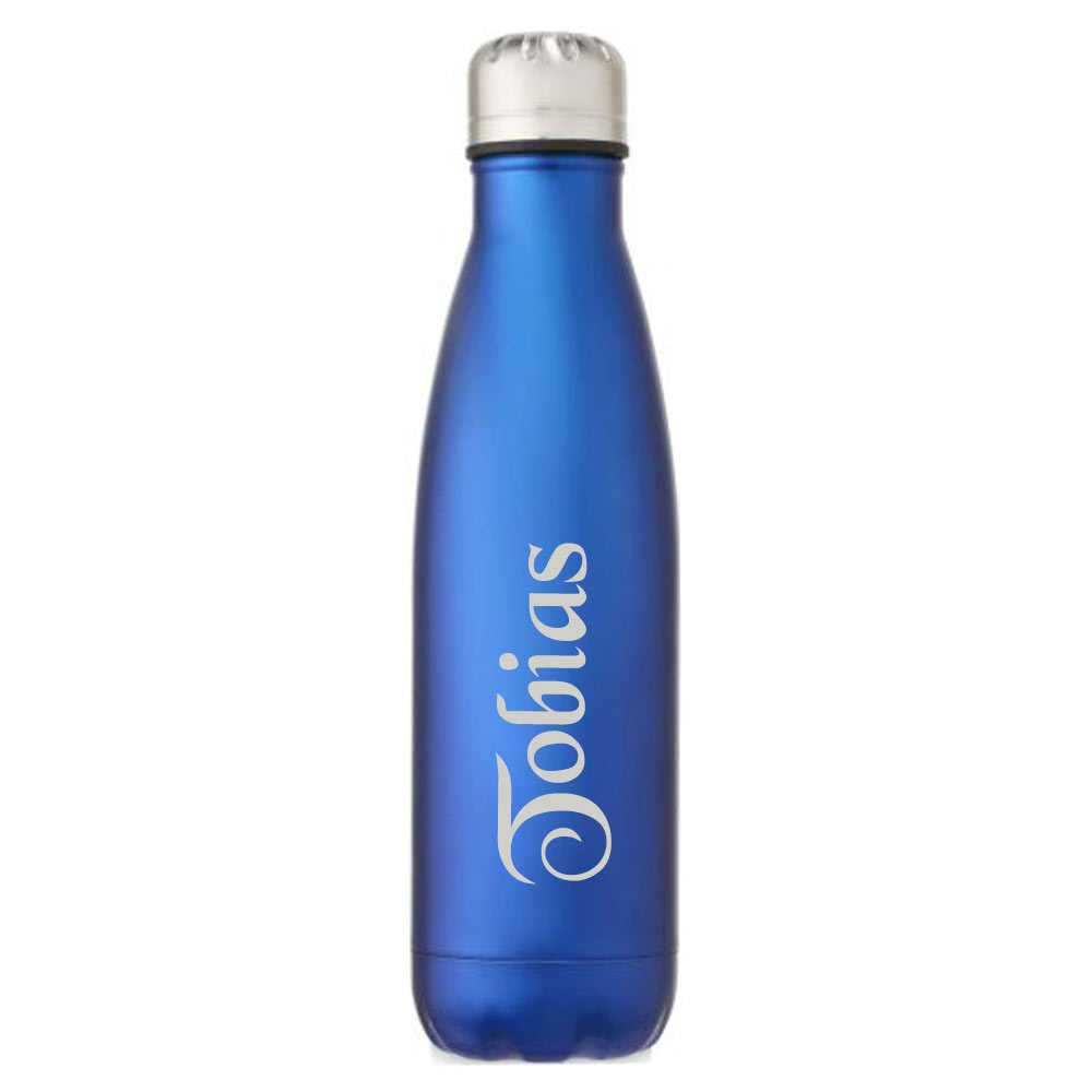 Personalisierte Edelstahl-Wasserflasche 790 Ml – Mit Gravur, Karabinerring, In Vielen Farben