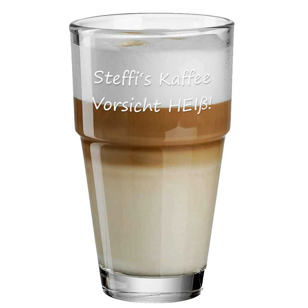 Latte Macchiato Glas mit Gravur