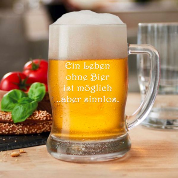 Bierkrug mit Text